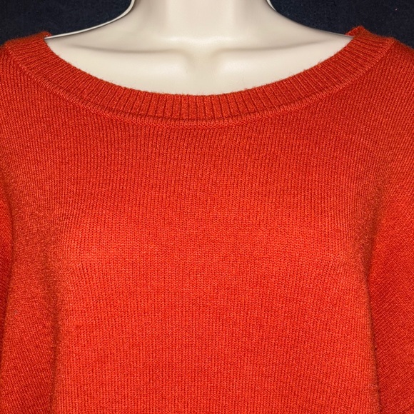 Moth by Anthropologie burnt orange Cabin balloon sleeved sweater. Sz large. - Picture 5 of 14